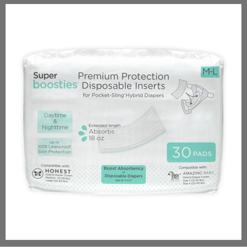 Amazing Baby Overnight , Super Boosties Disposable Inserts,Baby Cover Sz 3/4